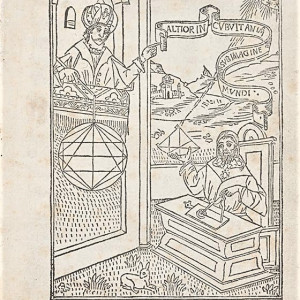 3. Al·legoria de l'astrologia, en una edició italiana del 'Llunari' de Bernat de Granollacs ('Summario de la luna', Venècia, Guillelmus Anima Mia, Tridenensis, c. 1489-1490).