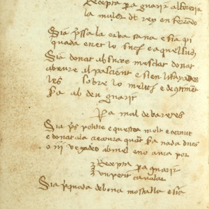 5. Misser Joan, 'Llibre de receptes' (Los Angeles, UCLA Louise M. Darling Biomedical Library, ms. Benj. 1-4, f. 79v).