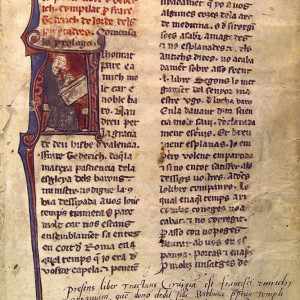 7. Teodoric Borgognoni, 'Cirurgia', traducció de Guillem Corretger revisada [i parcialment refeta] per Bernat de Berriac (Graz, Karl-Franzens-Universitätsbibliothek, ms. 342, f. 1r).